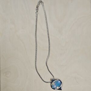 Elegant Silver Necklace with Opal Pendant